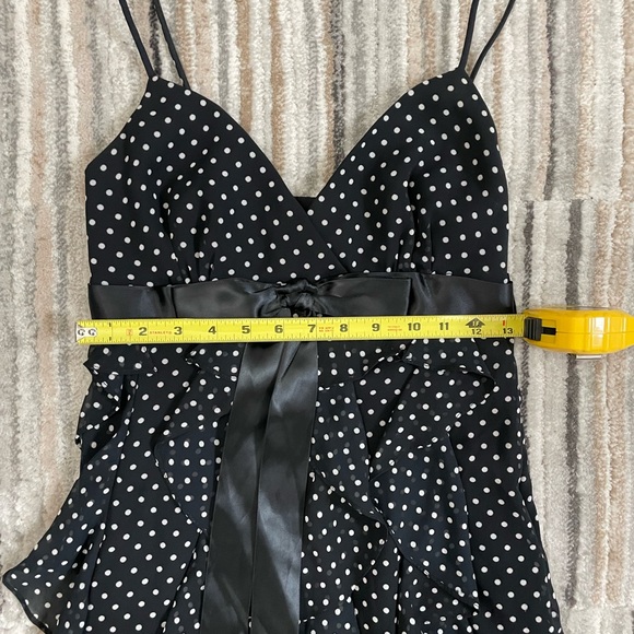 Black & white polka dot spaghetti strap dress - size 4 - Picture 4 of 10